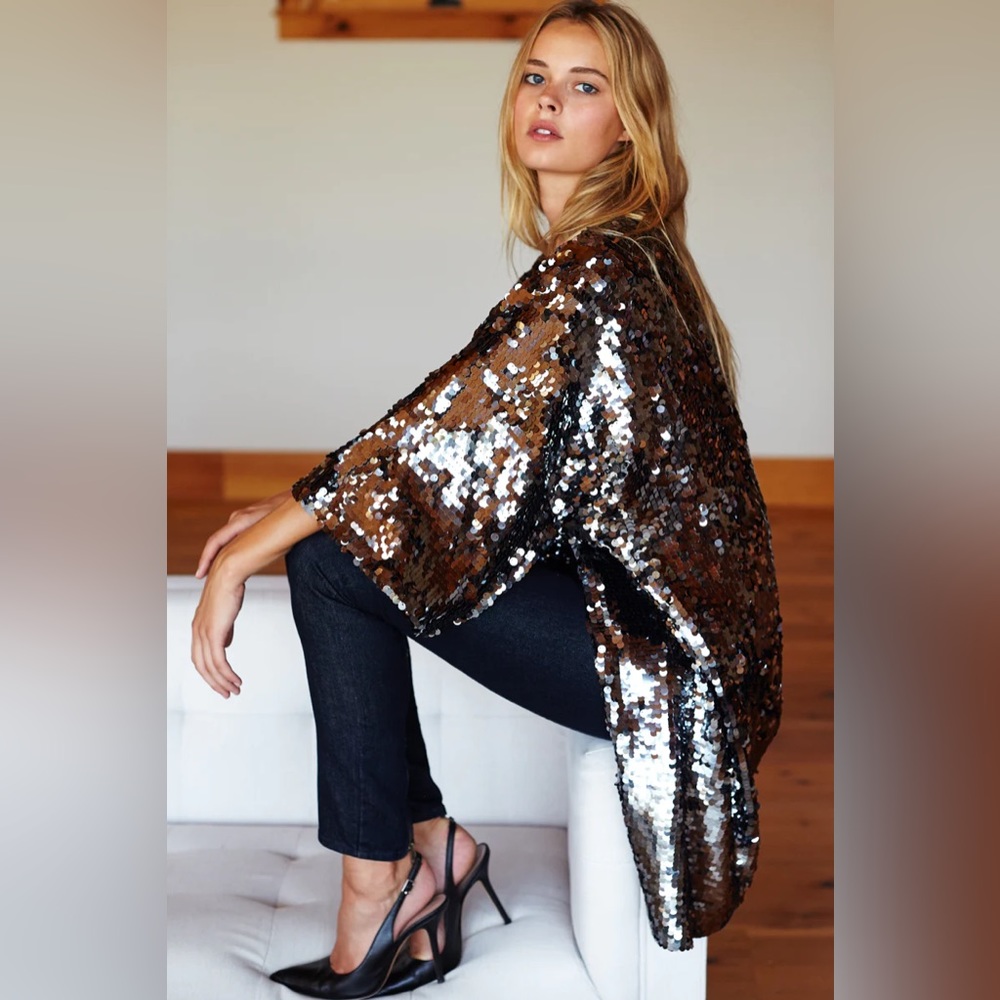 EMERSON FRY SEQUIN JACKET - GUNMETAL SEQUINS